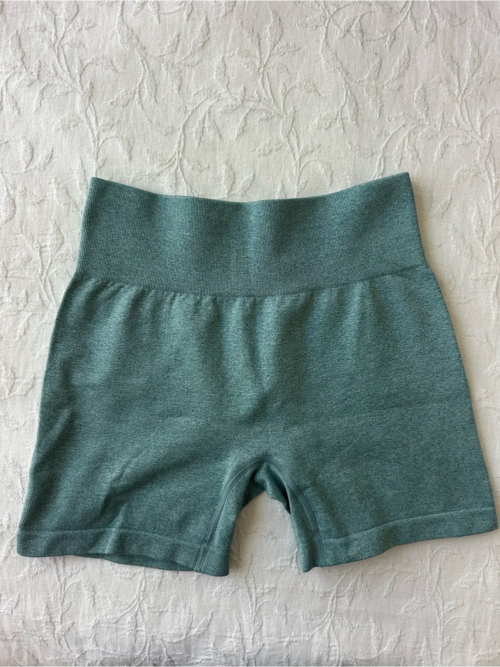 Seamless High-Waist Women’s Shorts in Sage Green